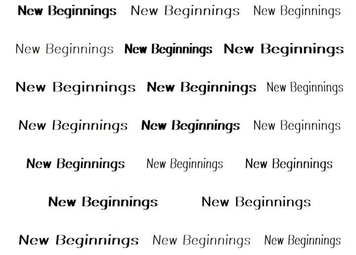 new beginnings